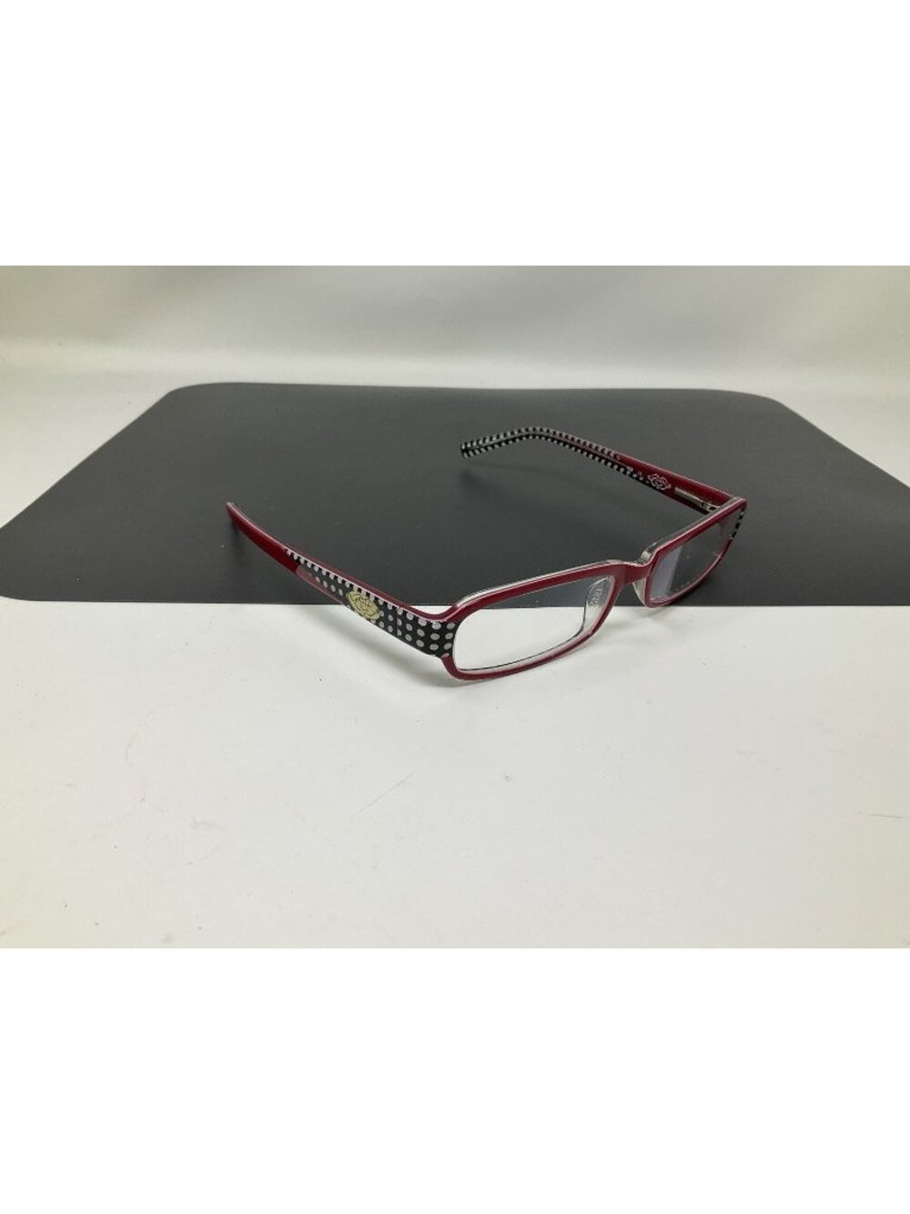 Phoebe Couture Eyeglasses Womens Red Polka Dot P203 53mm